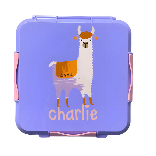 Personalised Purple Lunch Box - Llama - Timber Tinkers