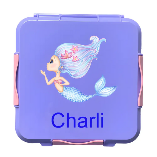 Personalised Purple Lunch Box - Mermaid - Timber Tinkers