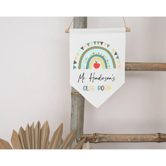 Personalised Rainbow Teacher Flag - Timber Tinkers