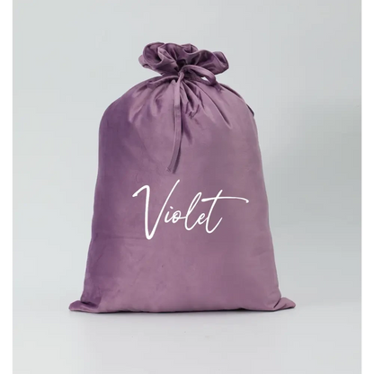 Personalised Velvet Santa Sack - Lilac - Timber Tinkers