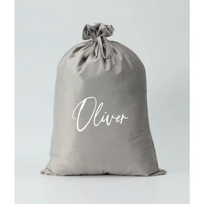Personalised Velvet Santa Sack - Silver - Timber Tinkers