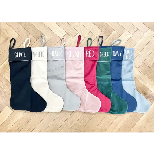 Personalised Velvet Stockings - Black - Timber Tinkers