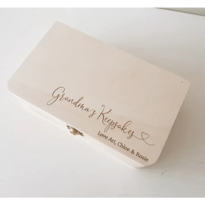 Personalised Wooden Keepsake Box - Heart - Timber Tinkers