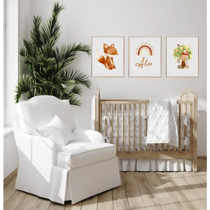Personalised Woodland Wooden Canvas Print Set - Timber Tinkers