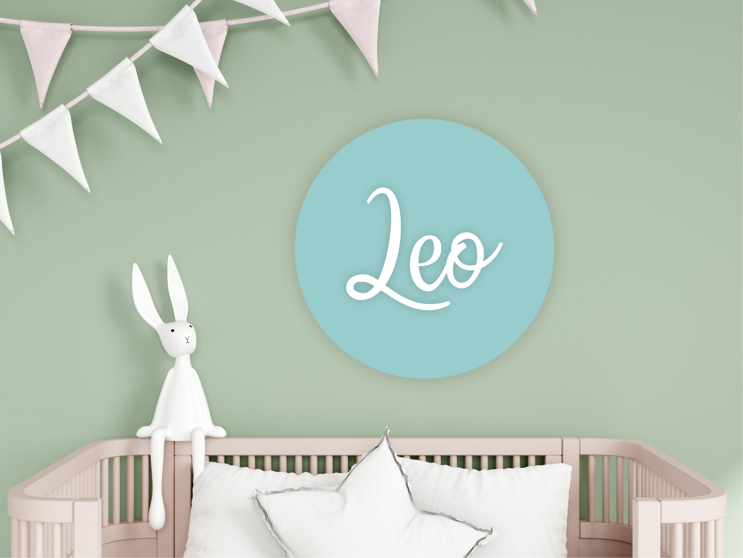 Personalised Acrylic Round Name Sign for Nursery Décor