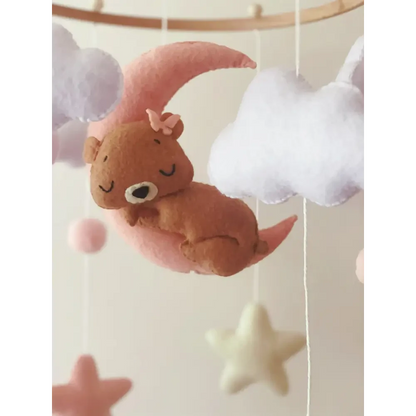 Pink Teddy Nursery Mobile - Timber Tinkers