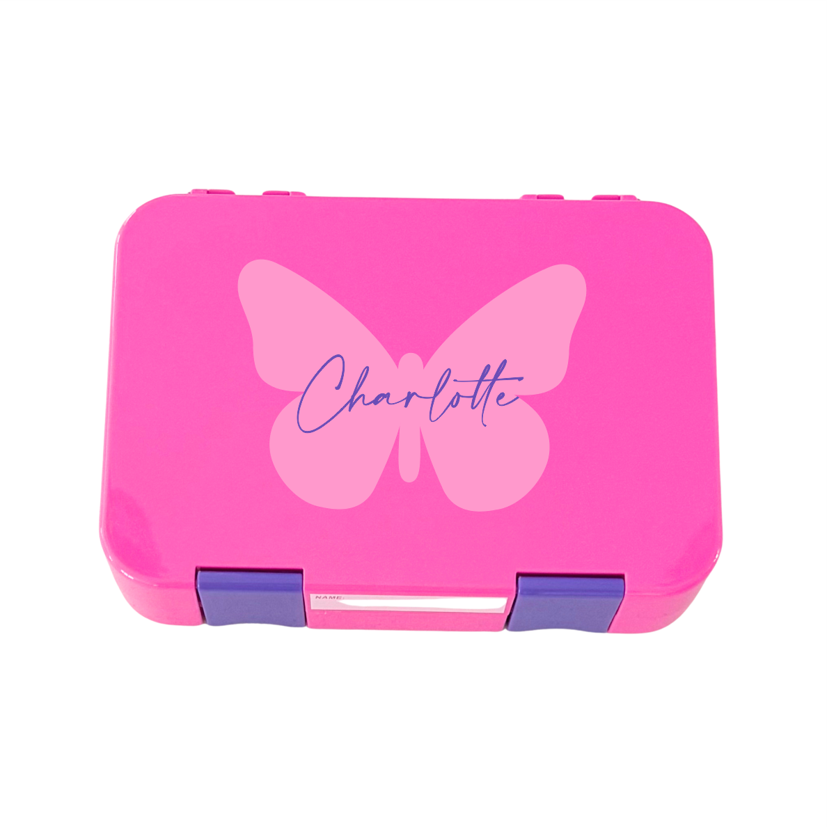 Personalised Lunch Boxes - Pink Butterfly