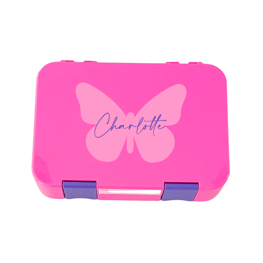 Personalised Lunch Boxes - Pink Butterfly