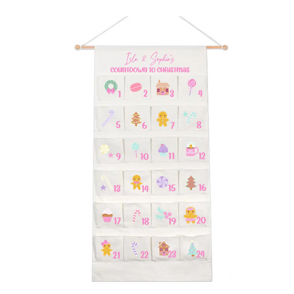 Personalised Large Christmas Advent Calendar - Pink Pastels - PRE ORDER SHIPS BEG NOV 2025