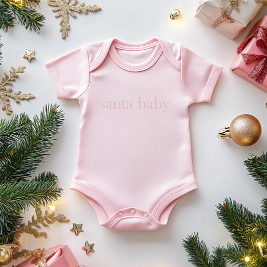 Pink Santa Baby Onesie