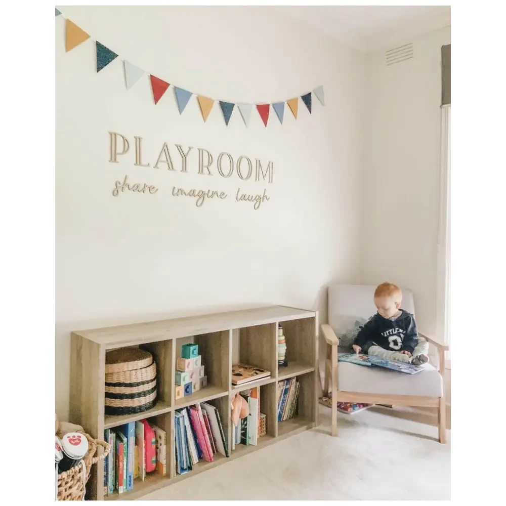 PLAYROOM - share imagine laugh plaque - Timber Tinkers