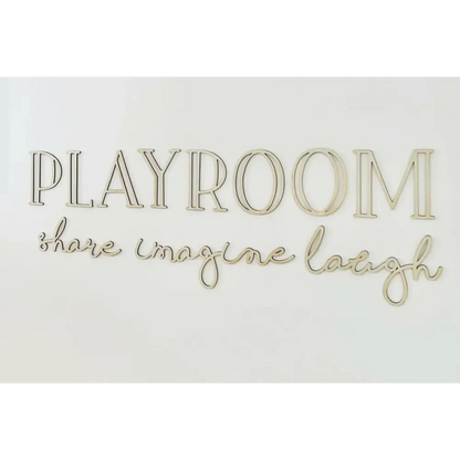 PLAYROOM - share imagine laugh plaque - Timber Tinkers