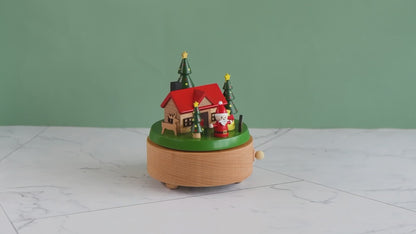 Christmas Music Box - Santa House - Seconds Sale