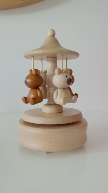 Teddy Bear Wooden Music Box