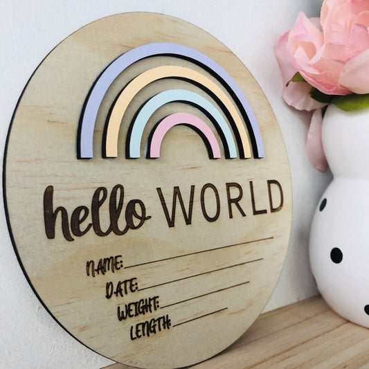Hello World Rainbow Painted Pastels - Clearance