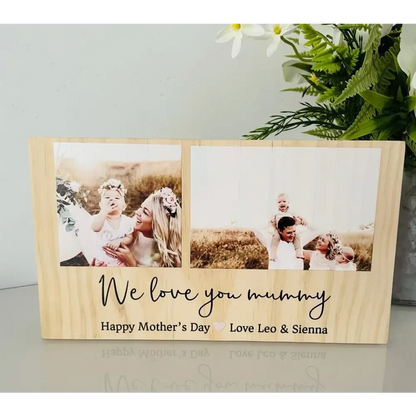 Rectangle Wood Photo Blocks - With Quote - Timber Tinkers