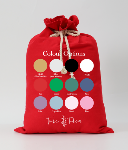 Personalised Canvas Santa Sacks - Red