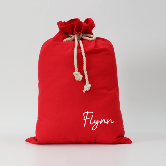 Personalised Canvas Santa Sacks - Red