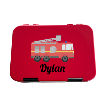 Personalised Lunch Boxes - Red Fire Truck