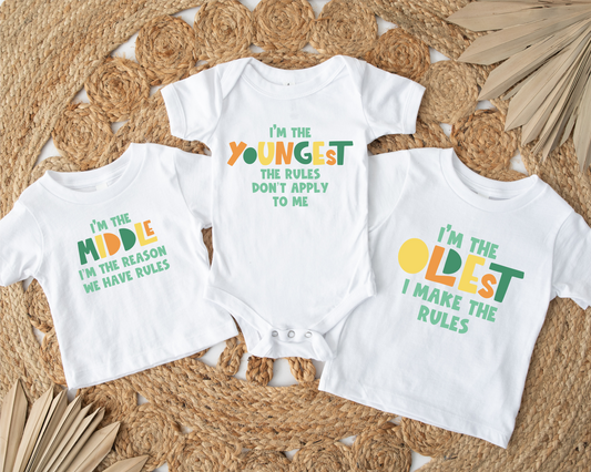Sibling Rules White Tshirt/Onesie