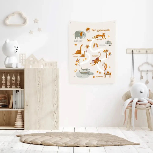 Safari Canvas Wall Hang - Timber Tinkers