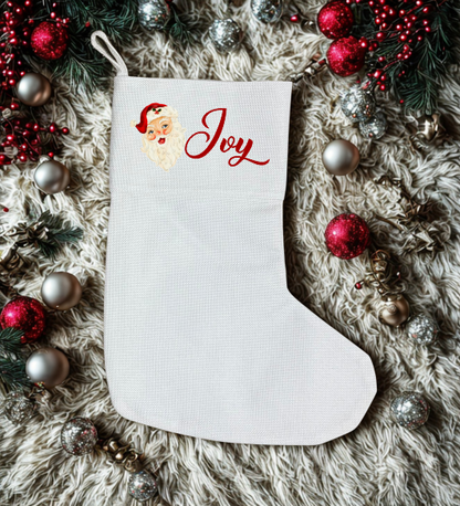 Personalised Premium Linen Stocking – Classic Christmas Collection