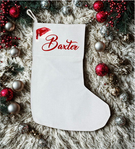 Personalised Premium Linen Stocking – Classic Christmas Collection