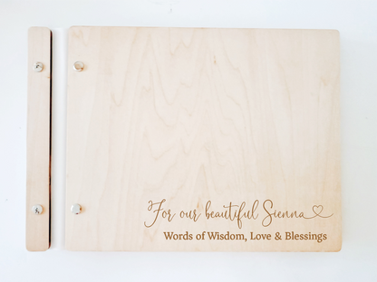 Personalised Wooden Scrapbook - Heart