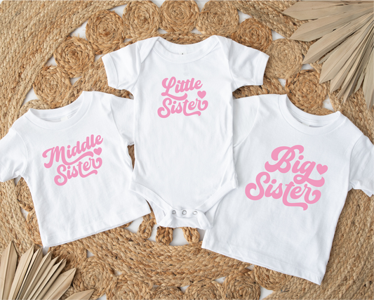 Sister Heart White Tshirt/Onesie