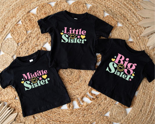 Sister Smiley Black Tshirt