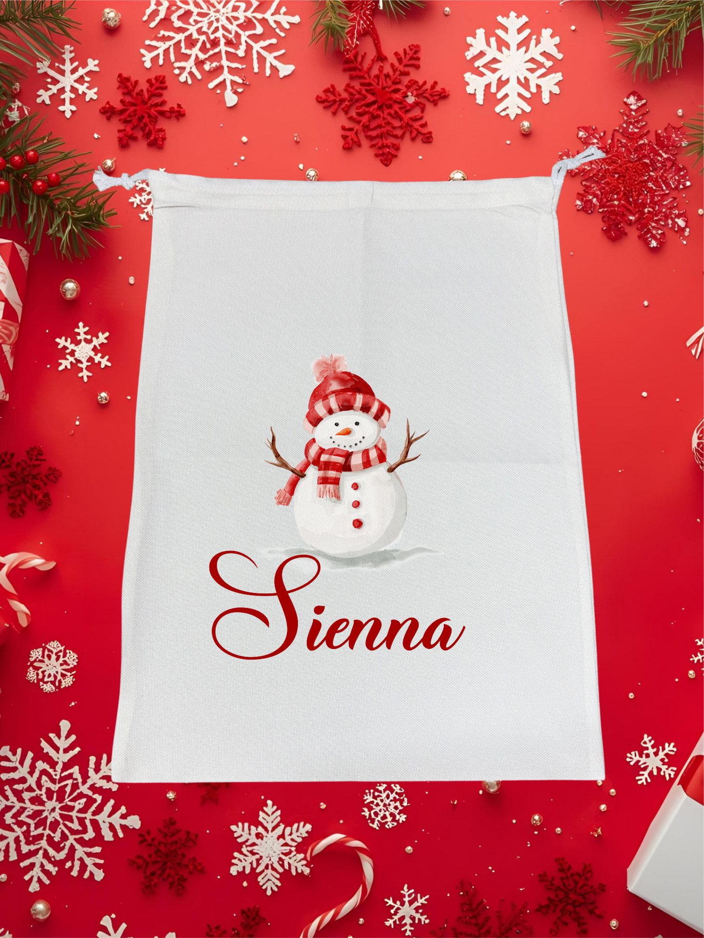 Personalised Premium Linen Santa Sack  – Classic Christmas Collection