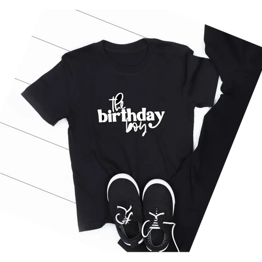 the birthday boy Black TSHIRT - Size 6