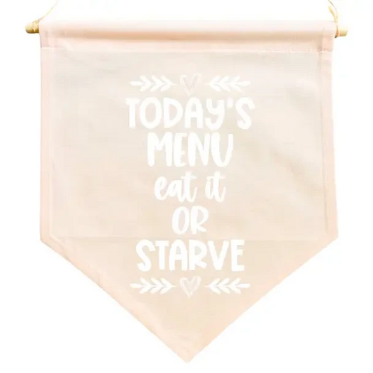 TODAYS MENU PINK Flag