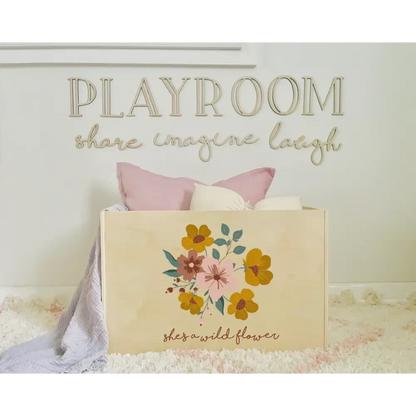Toy Box - Boho Floral - Timber Tinkers
