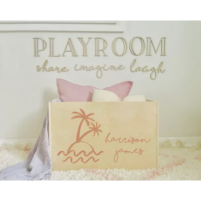 Toy Box - Boho Palm - Timber Tinkers