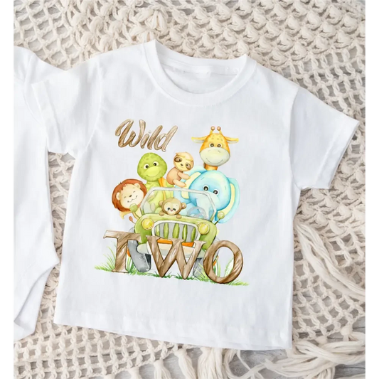Two Wild Safari Baby Birthday T-Shirt - Timber Tinkers