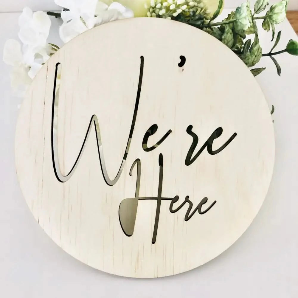 We're Here Scandi Birth Announcement - Timber Tinkers