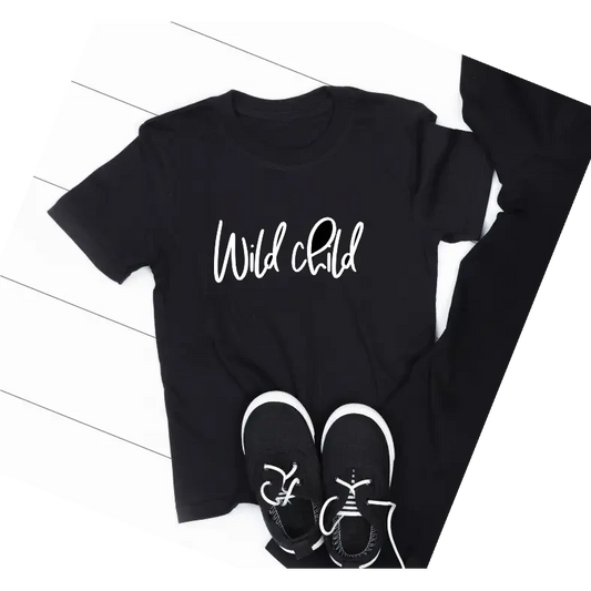 wild child Black TSHIRT - Size 8