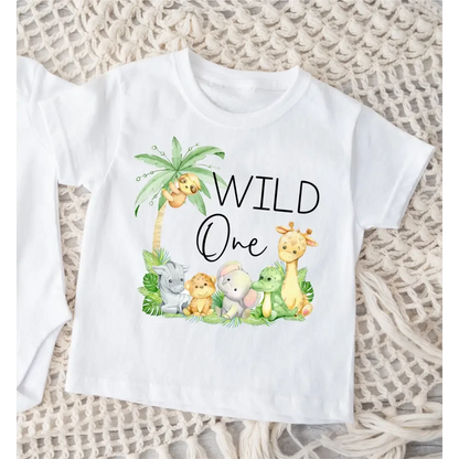 Wild One Safari Baby Birthday T-Shirt - Timber Tinkers
