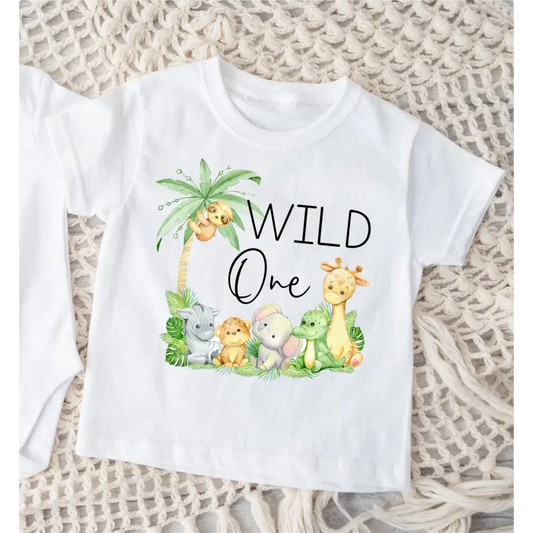 Wild One Safari Baby Birthday T-Shirt - Timber Tinkers